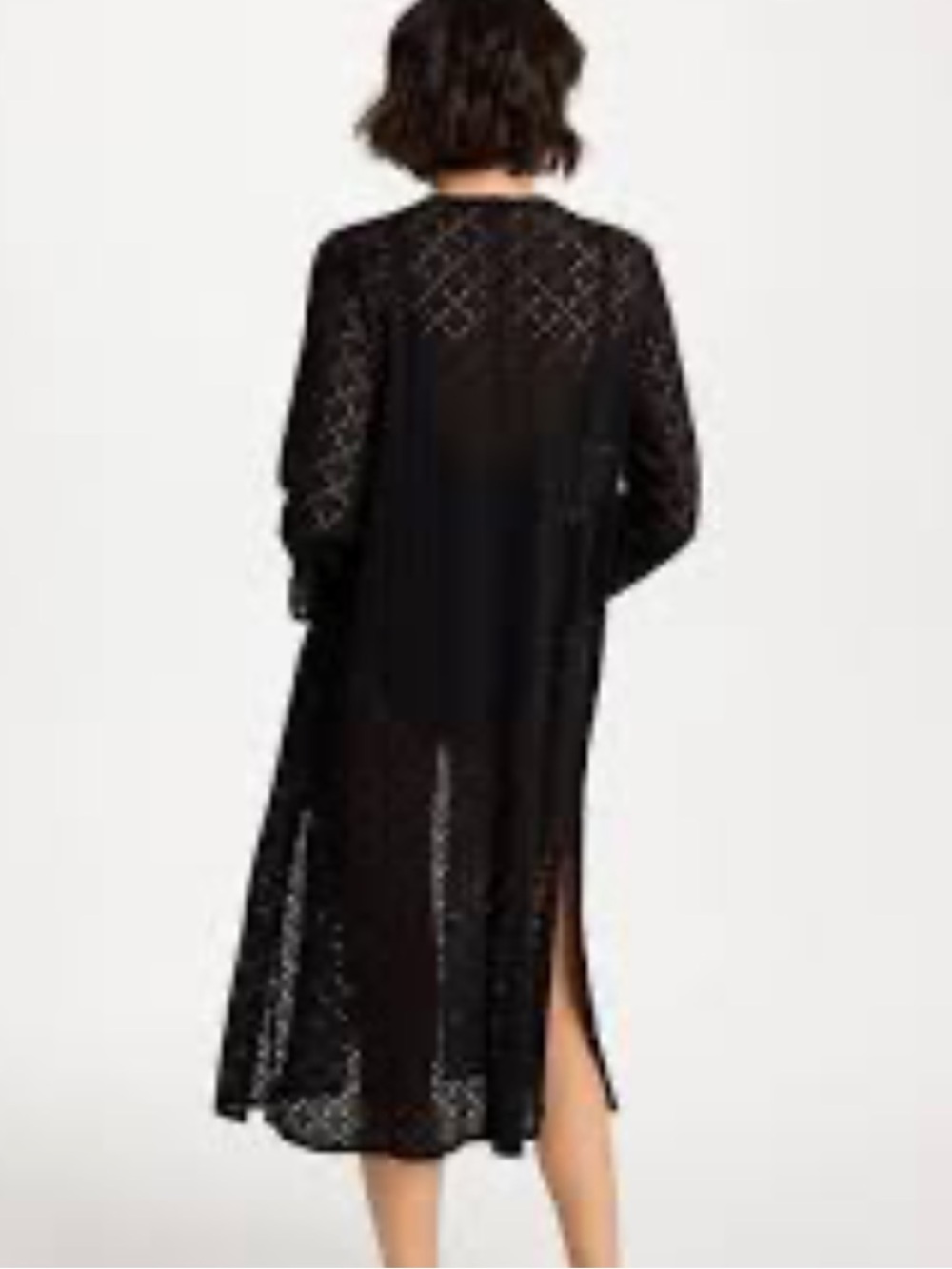 Chico’s Long Reese Ruffle Cardigan